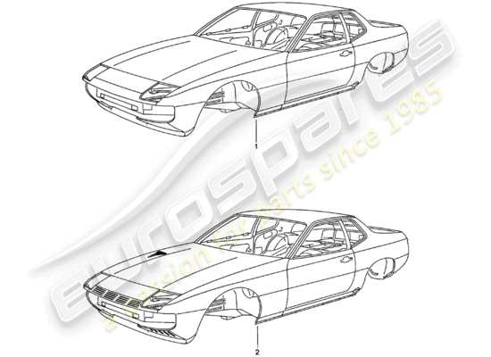 a part diagram from the Porsche 924 parts catalogue