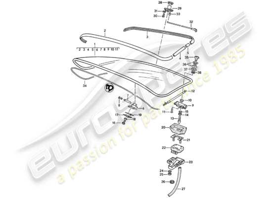 a part diagram from the Porsche 924 (1984) parts catalogue