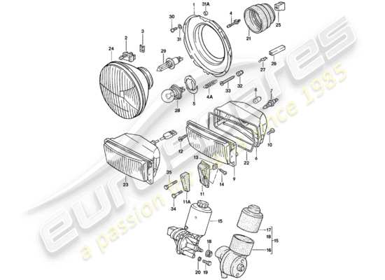 a part diagram from the Porsche 924 parts catalogue