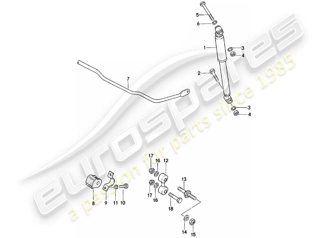 Porsche 924 (1985) VIBRATION DAMPER - STABILIZER Part Diagram