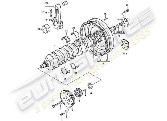 a part diagram from the Porsche 924 parts catalogue