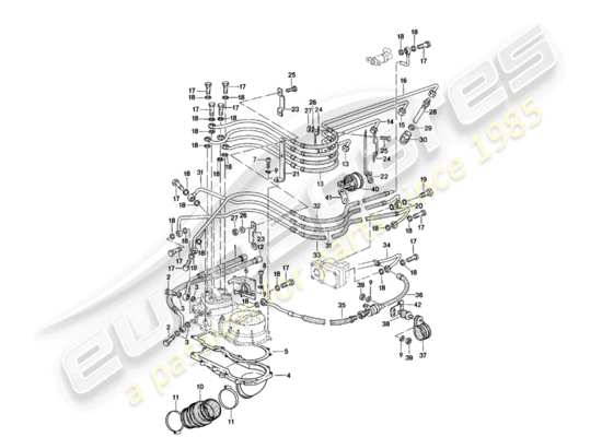 a part diagram from the Porsche 924 (1985) parts catalogue