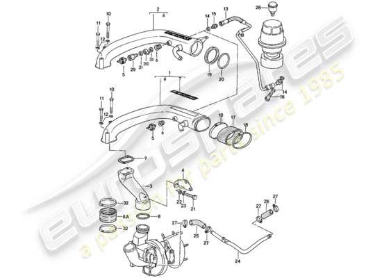 a part diagram from the Porsche 924 parts catalogue