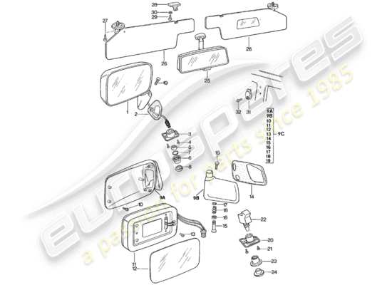 a part diagram from the Porsche 924 parts catalogue