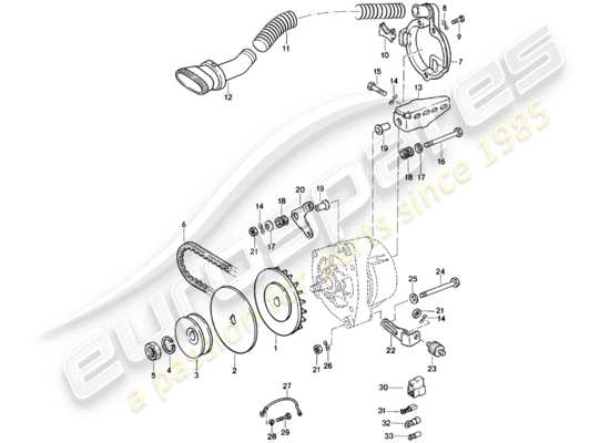 a part diagram from the Porsche 924 parts catalogue