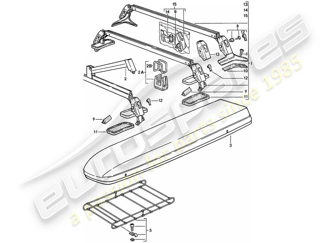 Porsche 924S (1986) ROOF TRANSPORT SYSTEM Part Diagram