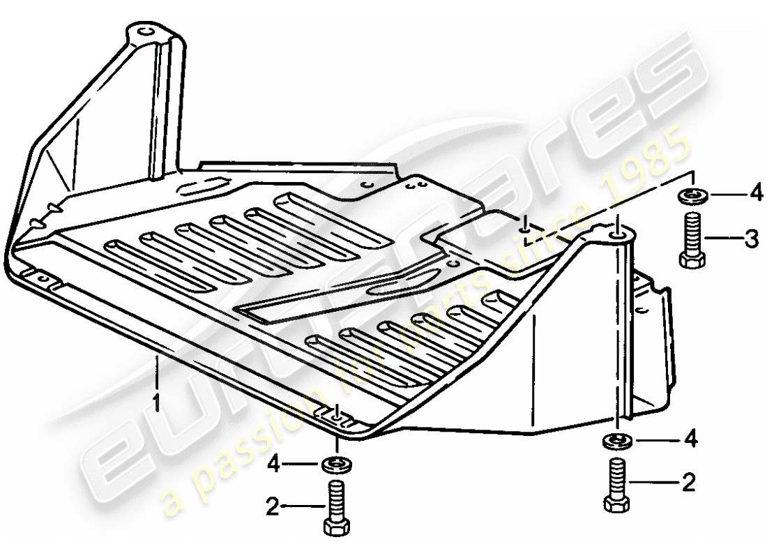 Porsche 924S (1986) PROTECTIVE PLATE F. ENGINE Part Diagram