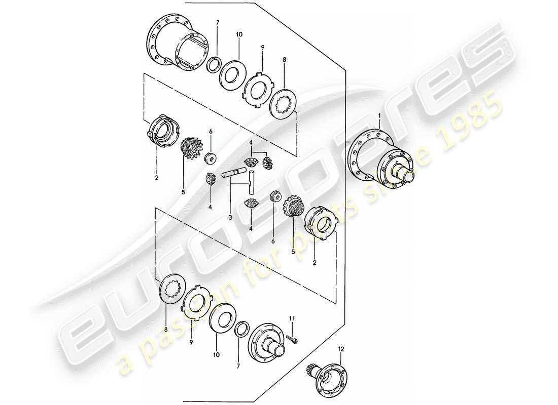 Porsche 924S (1986) LIMITED SLIP DIFFERENTIAL Part Diagram