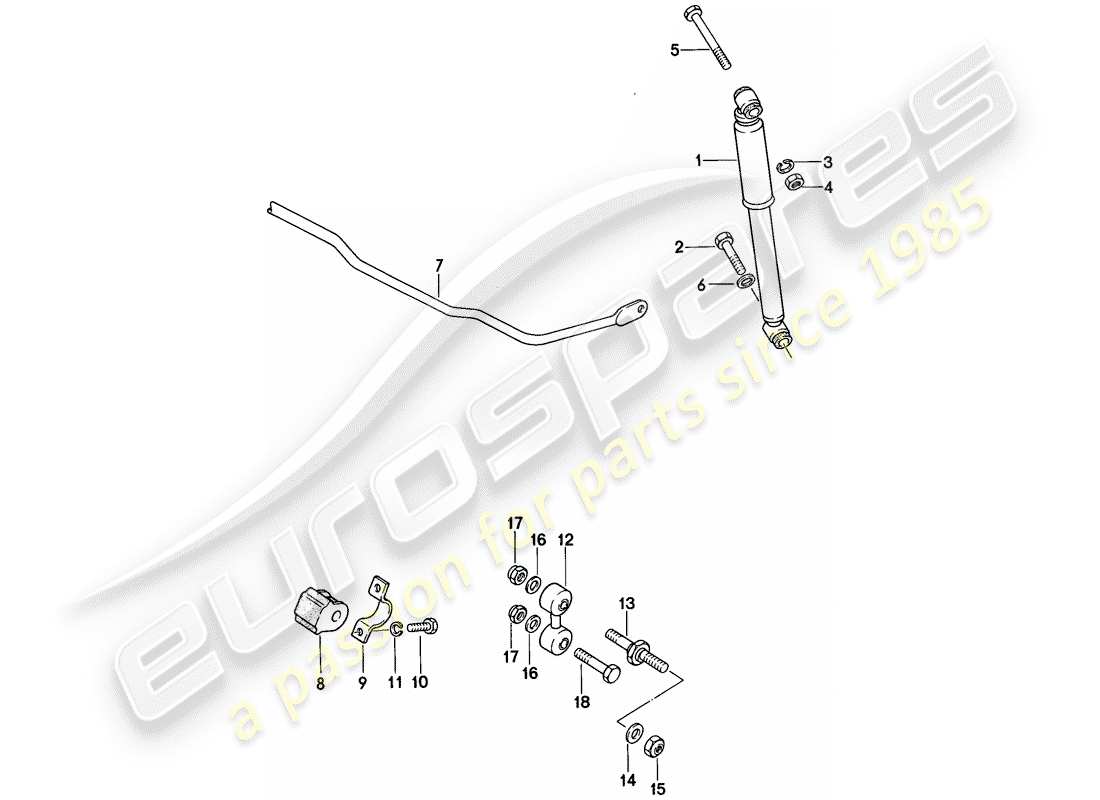 Porsche 924S (1986) VIBRATION DAMPER - STABILIZER Part Diagram