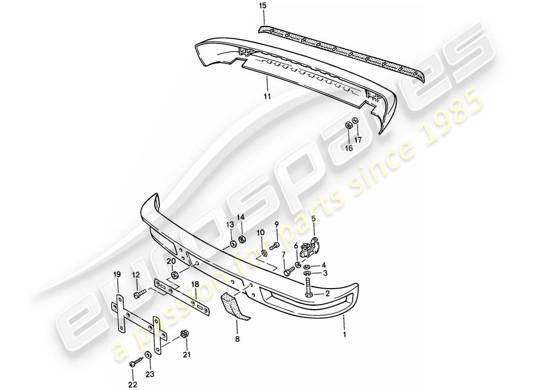 Porsche 924S (1986) BUMPER - WITHOUT: - BUFFER Part Diagram