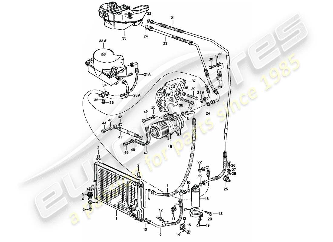 Porsche 924S (1986) AIR CONDITIONER Part Diagram