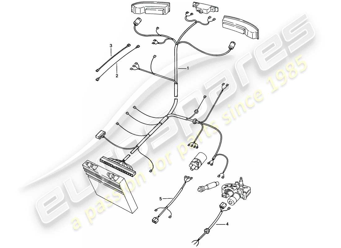 Porsche 924S (1986) WIRING HARNESSES - REAR END Part Diagram