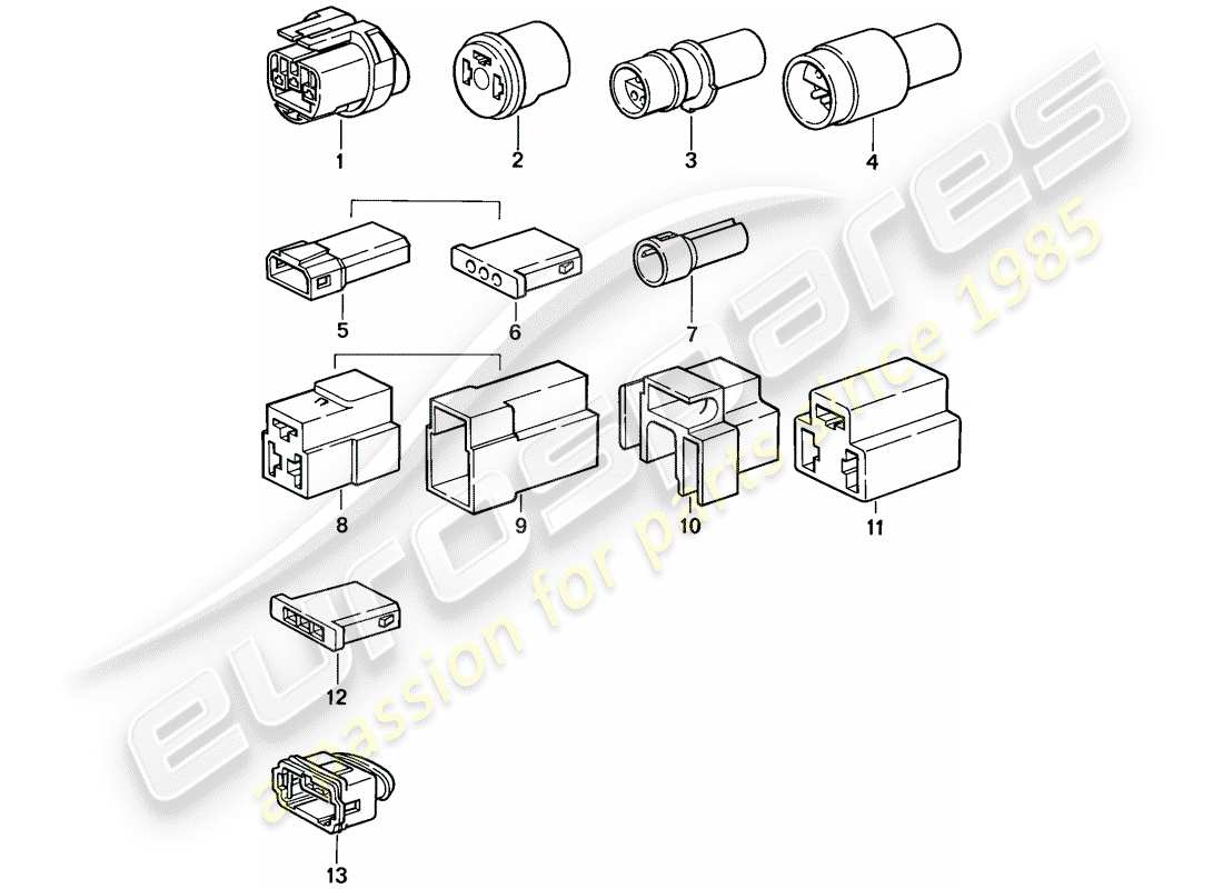 Porsche 924S (1986) CONNECTOR HOUSING - 3-POLE Part Diagram