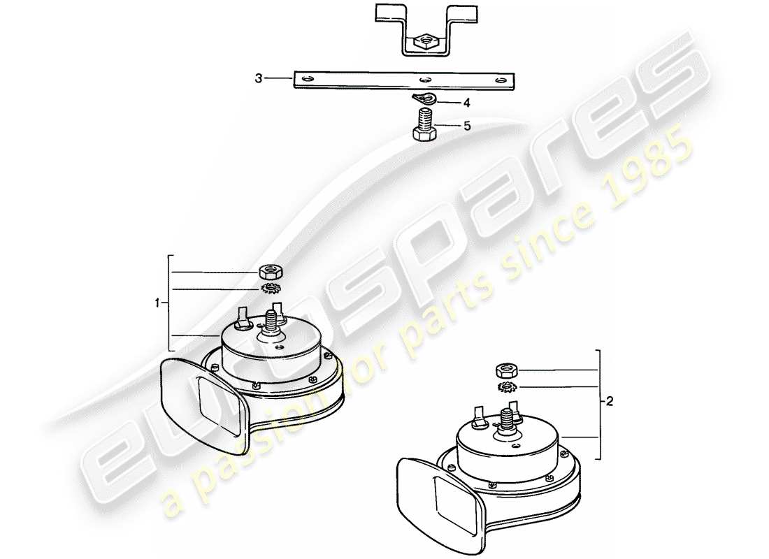 Porsche 924S (1986) HORN Part Diagram