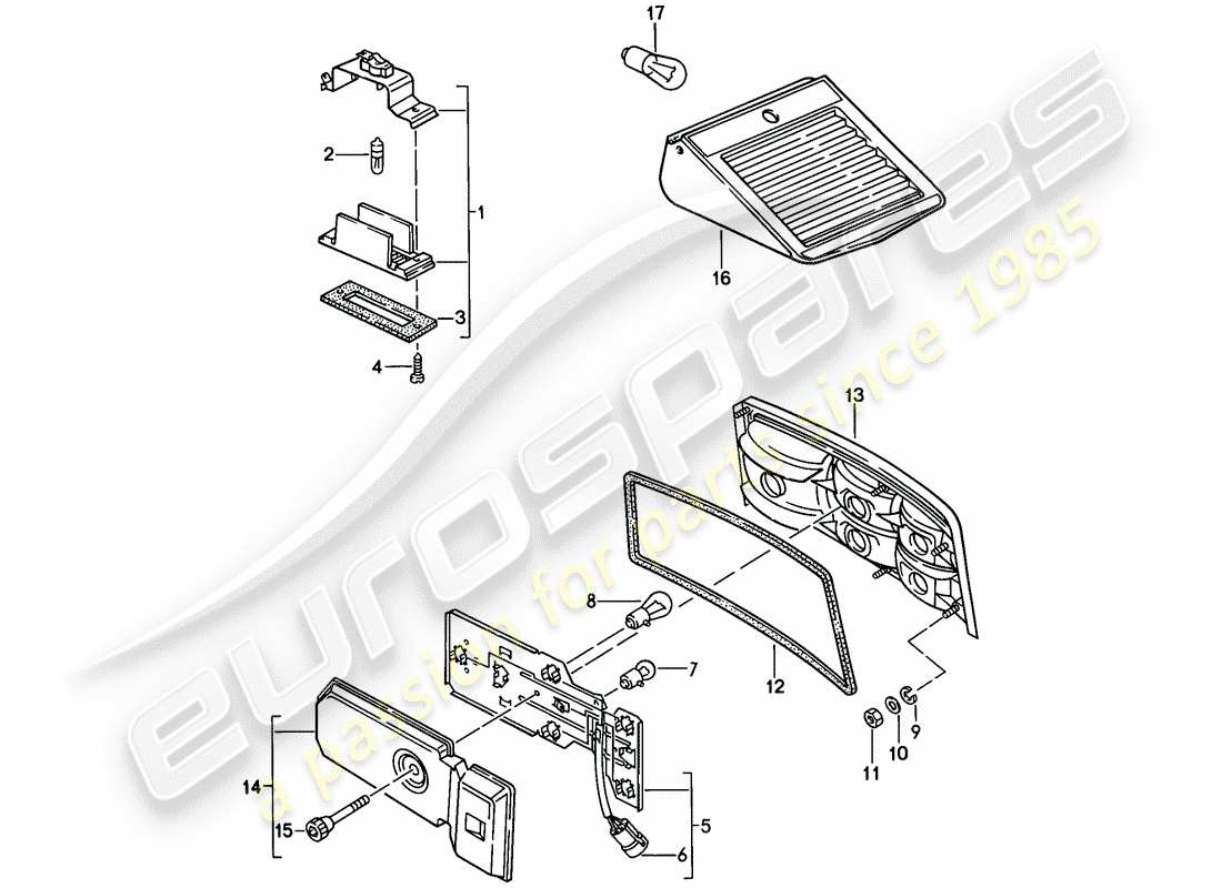 Porsche 924S (1986) LICENSE PLATE LIGHT - REAR LIGHT Part Diagram