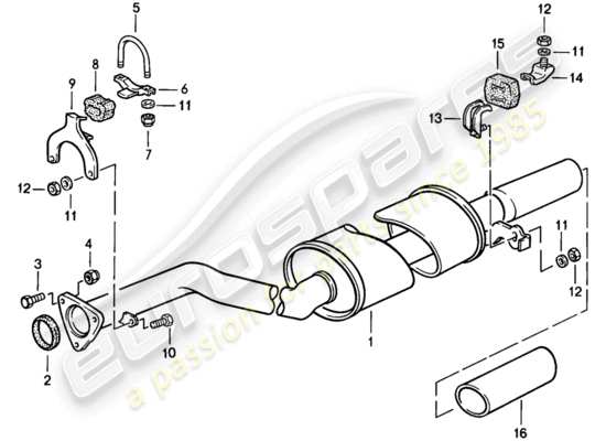 a part diagram from the Porsche 924S parts catalogue