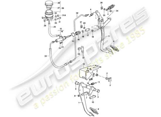 a part diagram from the Porsche 924S (1986) parts catalogue