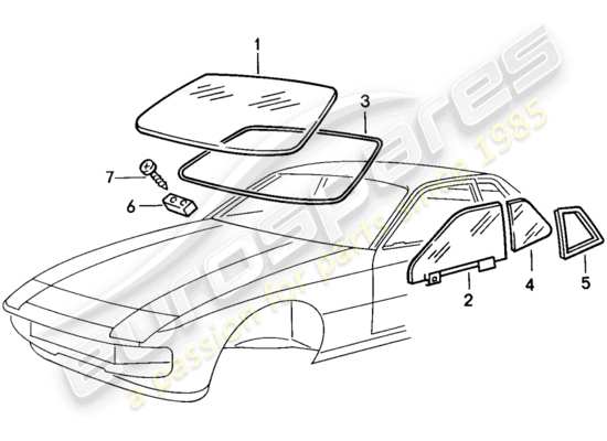 a part diagram from the Porsche 924S parts catalogue