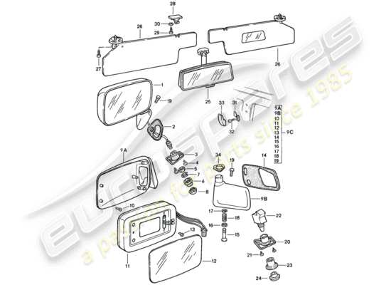 a part diagram from the Porsche 924S parts catalogue