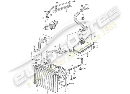 a part diagram from the Porsche 924S parts catalogue