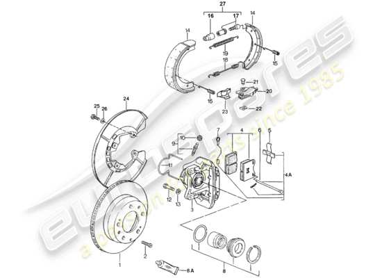 a part diagram from the Porsche 924S parts catalogue