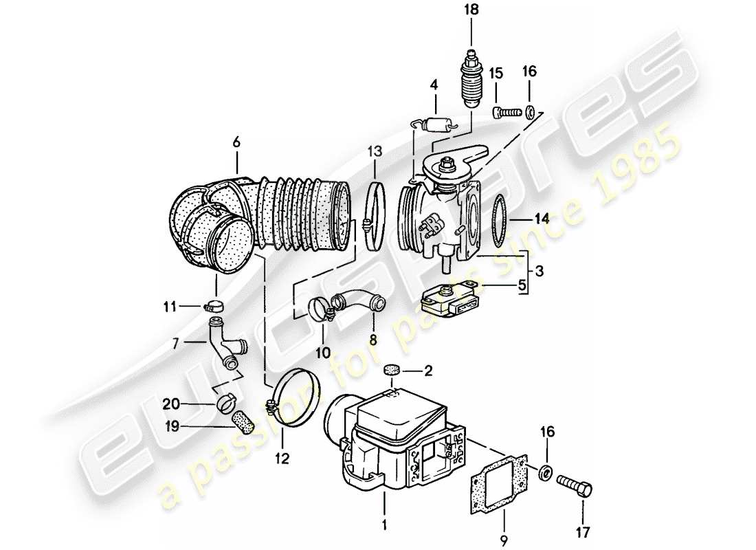 Porsche 924S (1988) L-JETRONIC - 1 Part Diagram