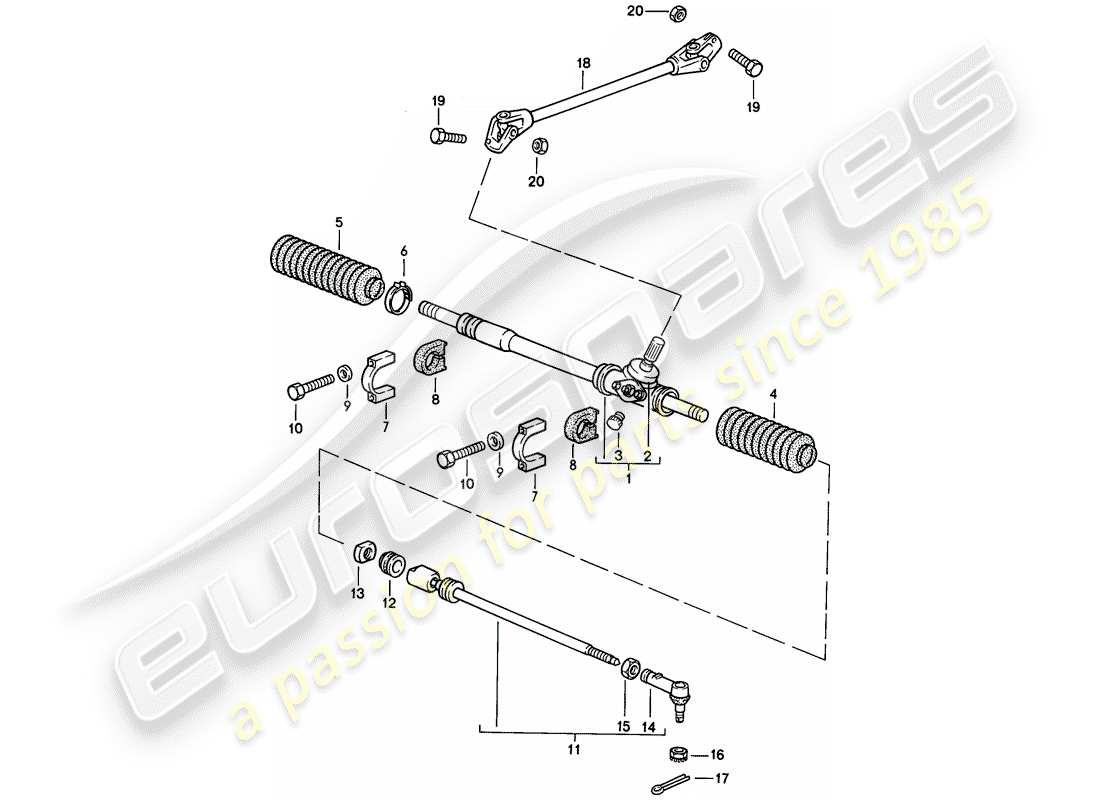 Porsche 924S (1988) STEERING GEAR - STEERING TRACK ROD Part Diagram