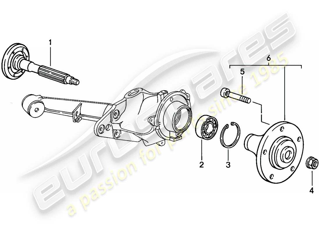 Porsche 924S (1988) REAR WHEEL SHAFT - LUBRICANTS Part Diagram