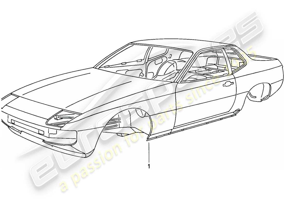 Porsche 924S (1988) car body Part Diagram