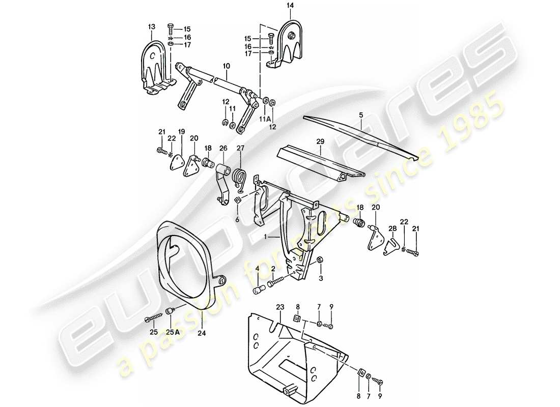 Porsche 924S (1988) POP-UP HEADLIGHT Part Diagram