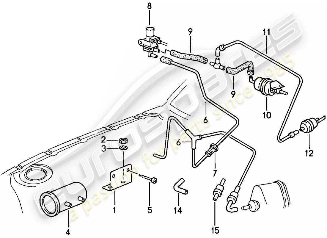 Porsche 924S (1988) VACUUM CONTROL Part Diagram