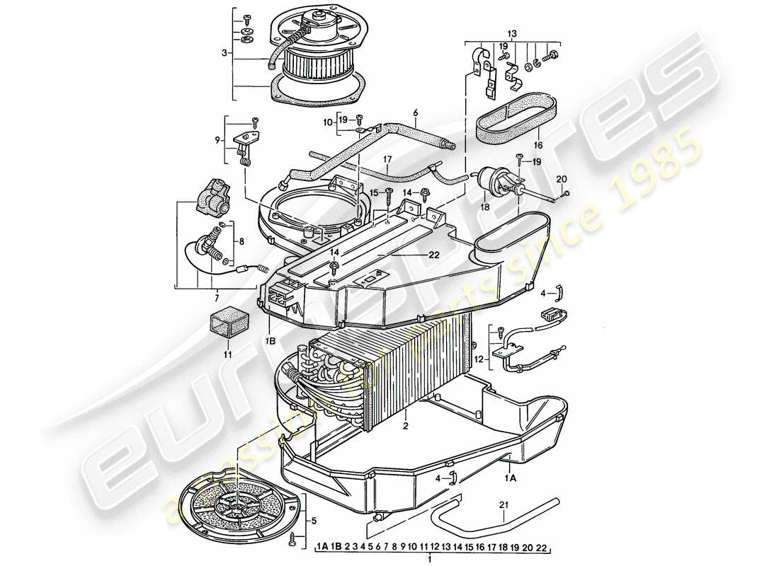 Porsche 924S (1988) AIR CONDITIONER Part Diagram