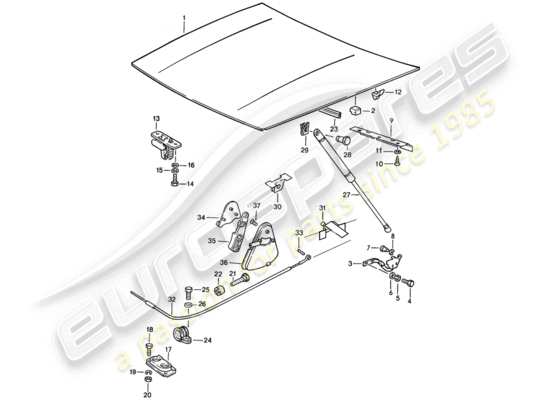 a part diagram from the Porsche 924S parts catalogue