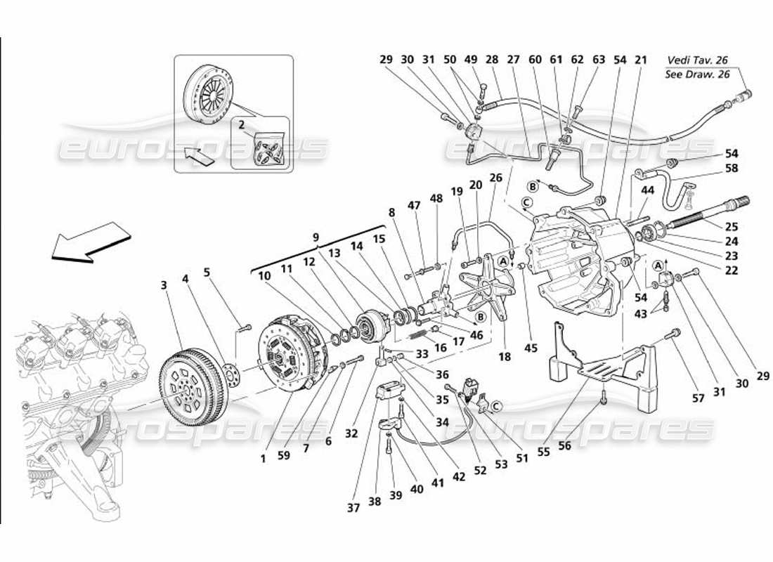 Maserati 4200 Coupe (2005) Clutch and Controls -Valid for F1- Parts Diagram