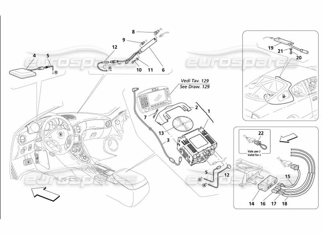 Maserati 4200 Coupe (2005) Car Stereo System Parts Diagram