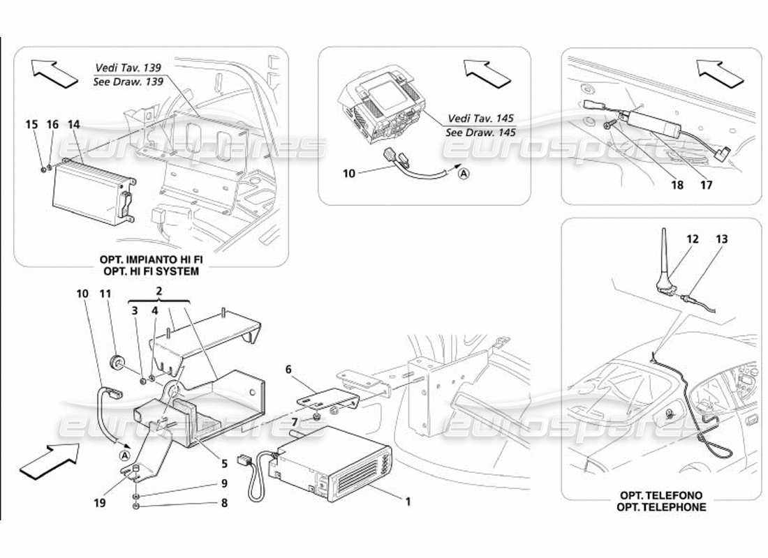 Maserati 4200 Coupe (2005) Stereo Equipment - Accesories Parts Diagram