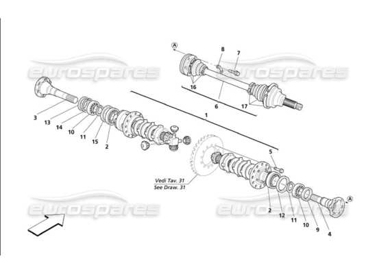 a part diagram from the Maserati 4200 parts catalogue