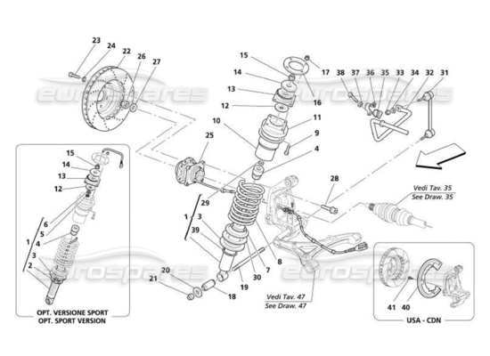 a part diagram from the Maserati 4200 parts catalogue