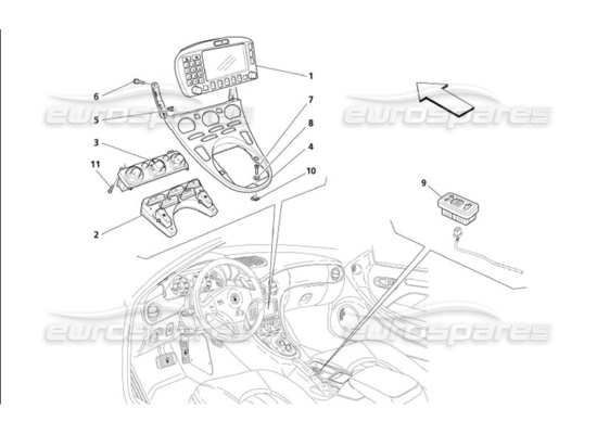 a part diagram from the Maserati 4200 Coupe (2005) parts catalogue