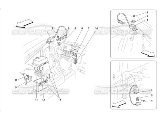 a part diagram from the Maserati 4200 parts catalogue