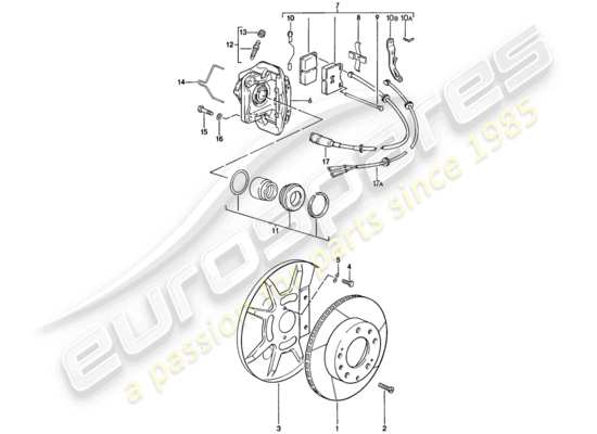 a part diagram from the Porsche 928 parts catalogue