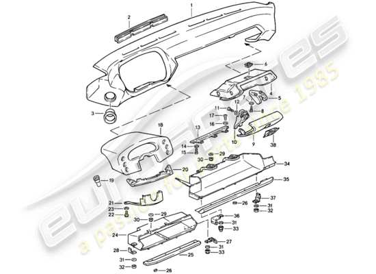 a part diagram from the Porsche 928 (1978) parts catalogue