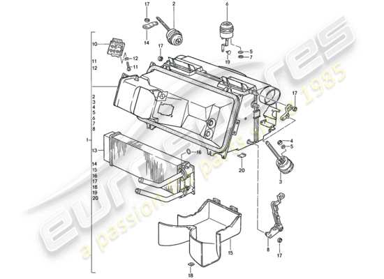 a part diagram from the Porsche 928 (1978) parts catalogue