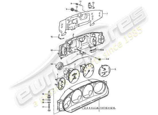 a part diagram from the Porsche 928 (1978) parts catalogue