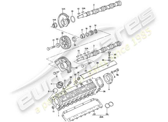 a part diagram from the Porsche 928 parts catalogue