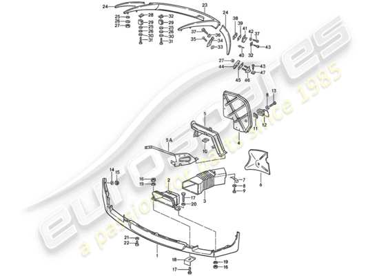 a part diagram from the Porsche 928 (1979) parts catalogue