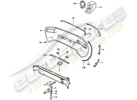 a part diagram from the Porsche 928 (1980) parts catalogue