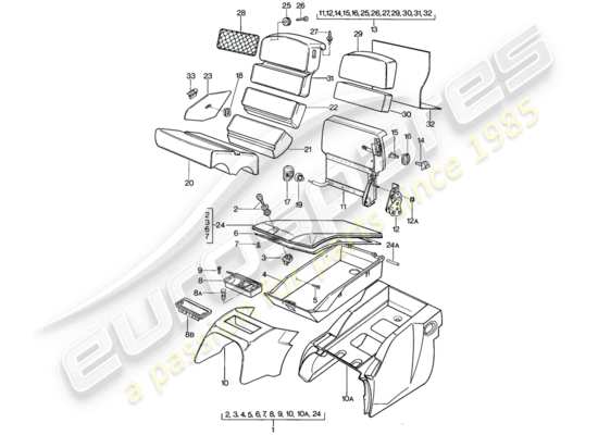 a part diagram from the Porsche 928 (1980) parts catalogue