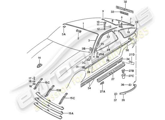 a part diagram from the Porsche 928 parts catalogue