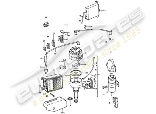 a part diagram from the Porsche 928 parts catalogue